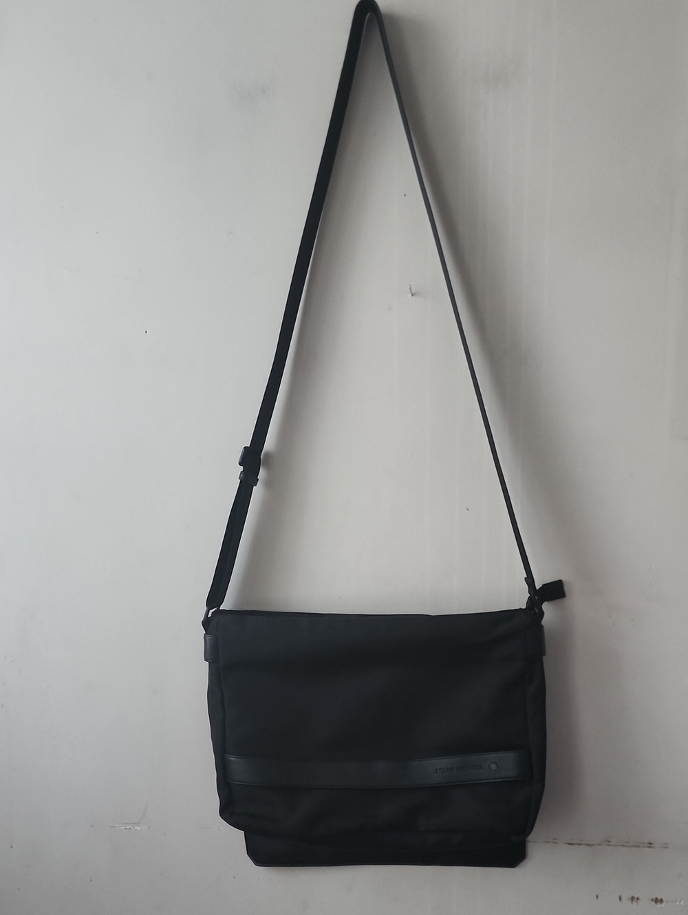Armani Exchange Black Messenger Bag with Adjustable Shoulder Strap
